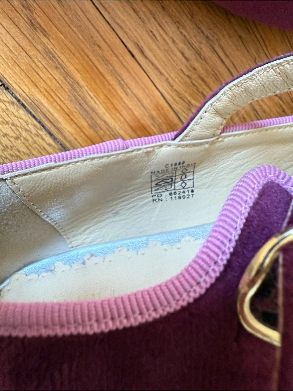 Mini Boden Velvet Mary Jane Shoes Deep Wisteria
